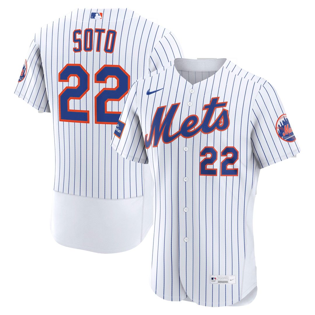 Men's New York Mets Juan Soto White Home Sponsor Patch MLB Baseball Jersey - view 4