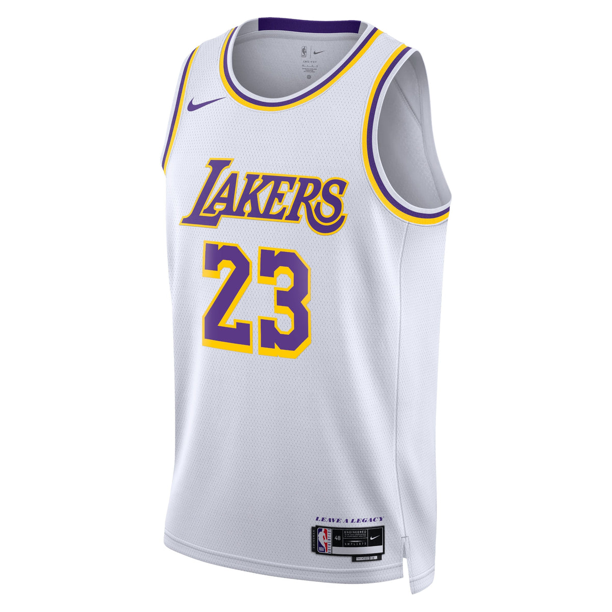 Unisex Lebron James Los Angeles Lakers Association Edition Swingman NBA Basketball Jersey - White - view 3