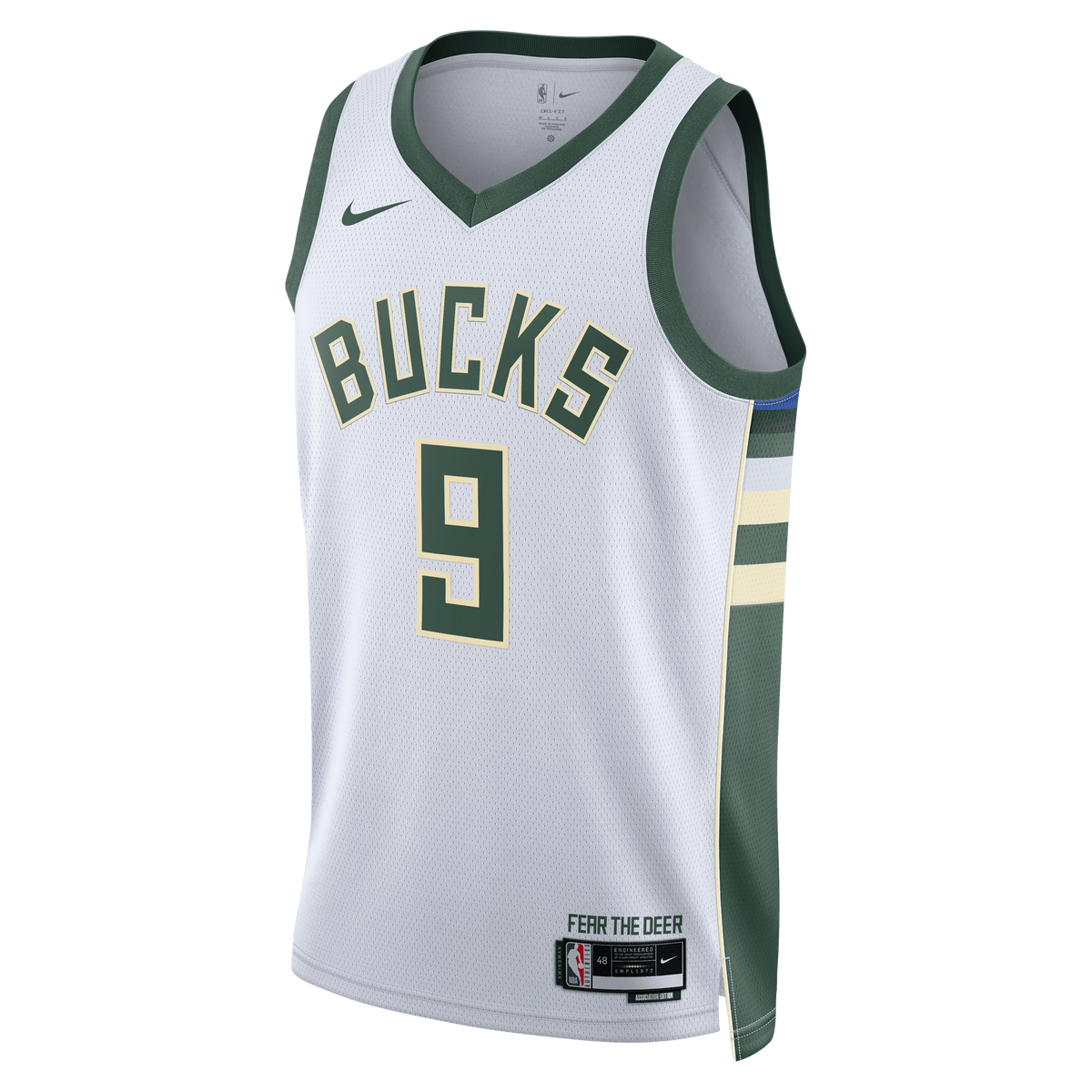 Unisex Kel'el Ware Milwaukee Bucks Association Edition Swingman NBA Basketball Jersey - White - view 3