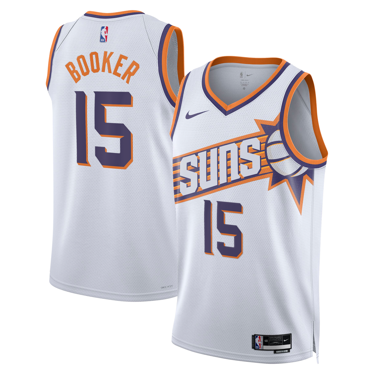 Unisex Devin Booker Phoenix Suns Association Edition Swingman NBA Basketball Jersey - White - view 2