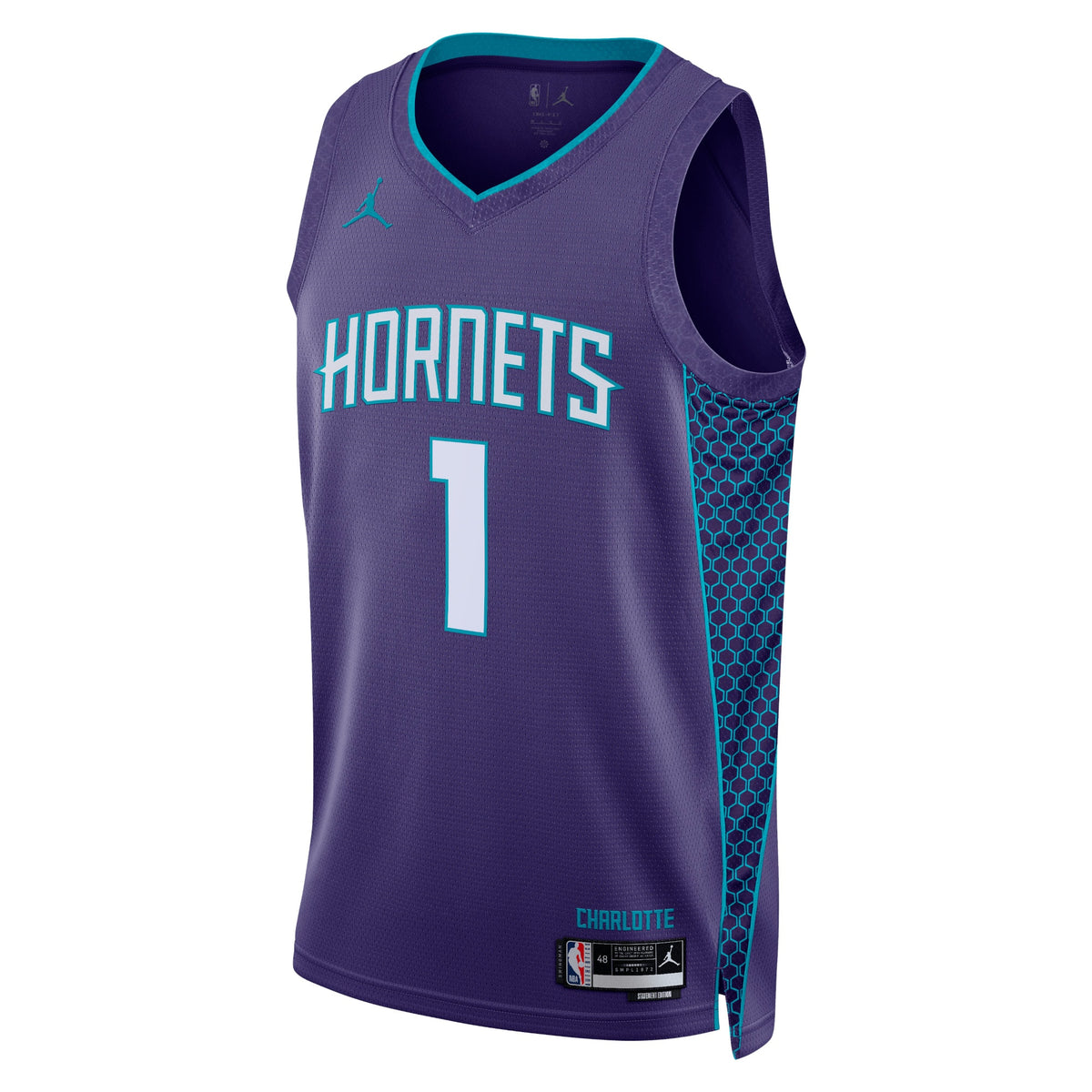 Unisex LaMelo Ball Charlotte Hornets Statement Edition Swingman NBA Basketball Jersey - Purple - view 2