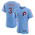 Men's Philadelphia Phillies Bryce Harper Light Blue Alternate Sponsor Patch MLB Baseball Jersey - view 4