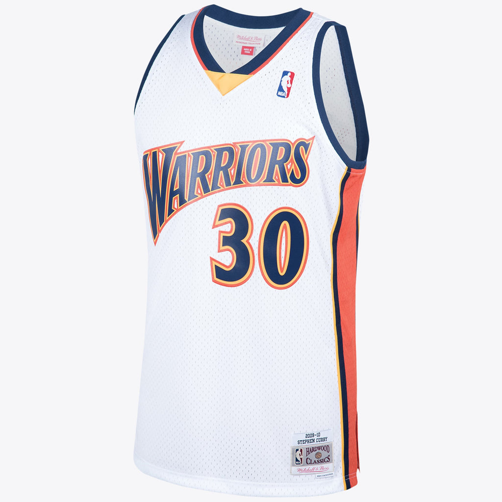 Men's Golden State Warriors 2009 Steph Curry Hardwood Classics Home Swingman NBA Basketball Jersey - White - view 2