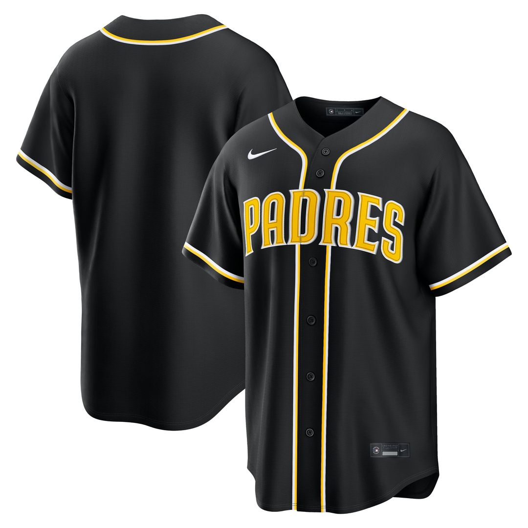 Men's San Diego Padres Fashion Replica Black Out MLB Baseball Jersey - view 1