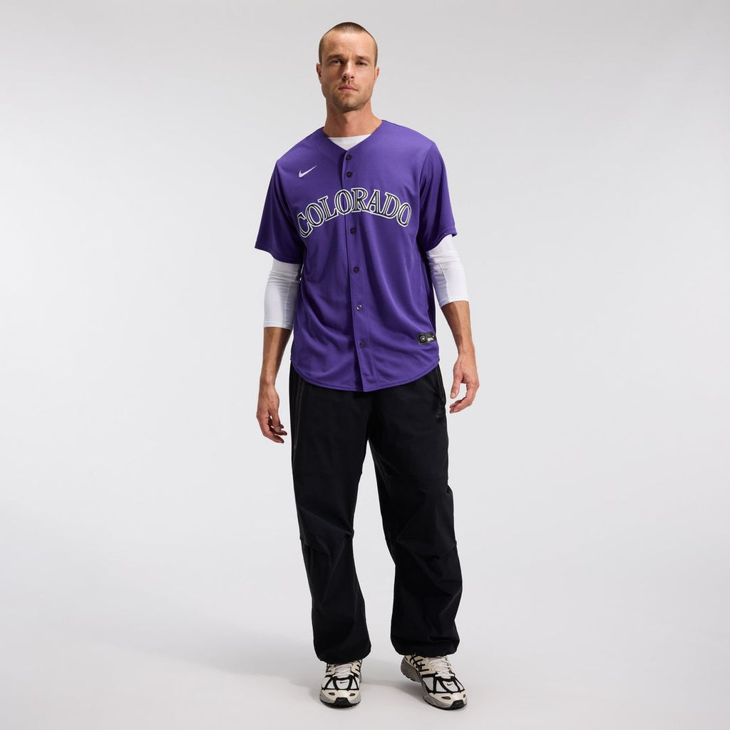 Men's Colorado Rockies Purple Alternate Replica MLB Baseball Jersey - view 4