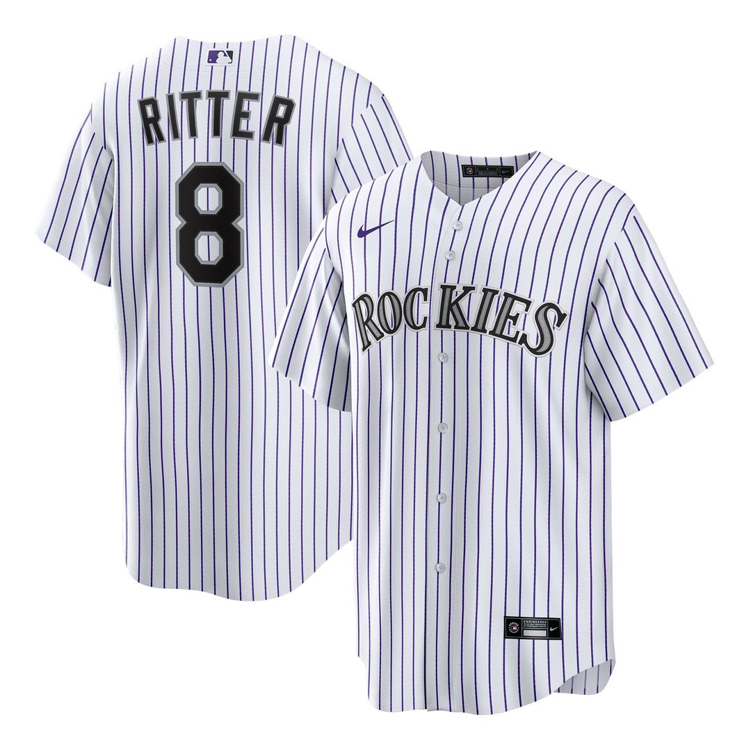 Men's Colorado Rockies Ryan Ritter White Home Replica MLB Baseball Jersey - view 1