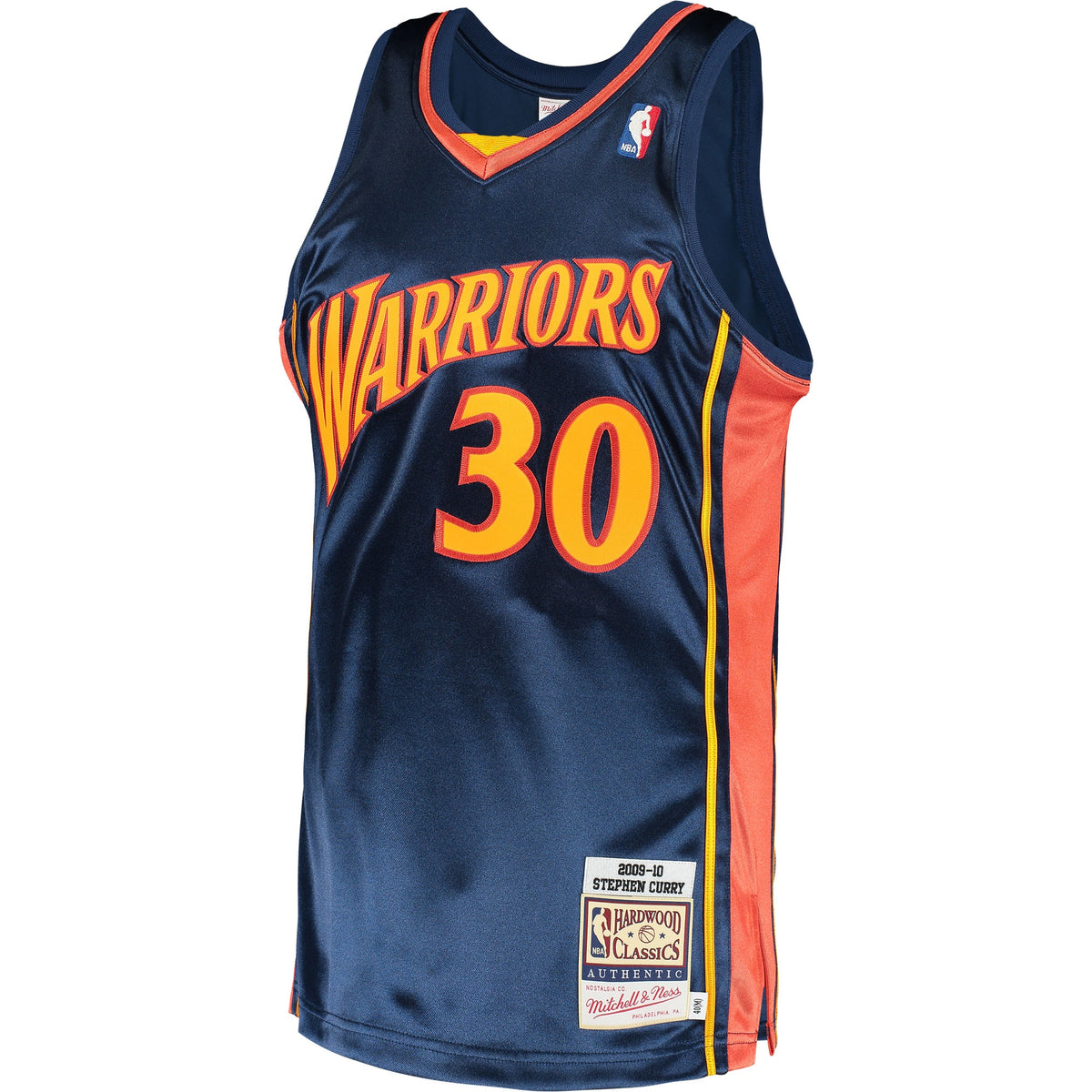 Men's Stephen Curry Navy Golden State Warriors 2009 Hardwood Classics NBA Basketball Jersey - view 3