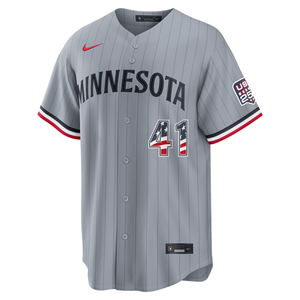 Men's Fourth of July Men's Minnesota Twins Joe Ryan Gray USA 250 Stadium MLB Baseball Jersey - view 2