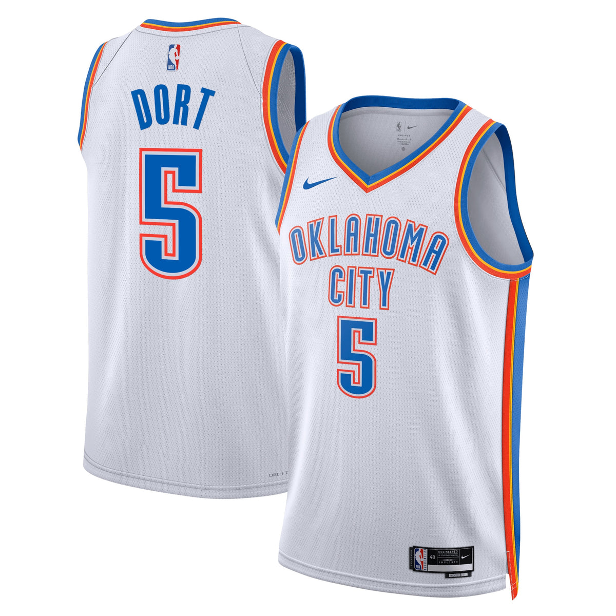 Unisex Luguentz Dort Oklahoma City Thunder Association Edition Swingman NBA Basketball Jersey - White - view 1