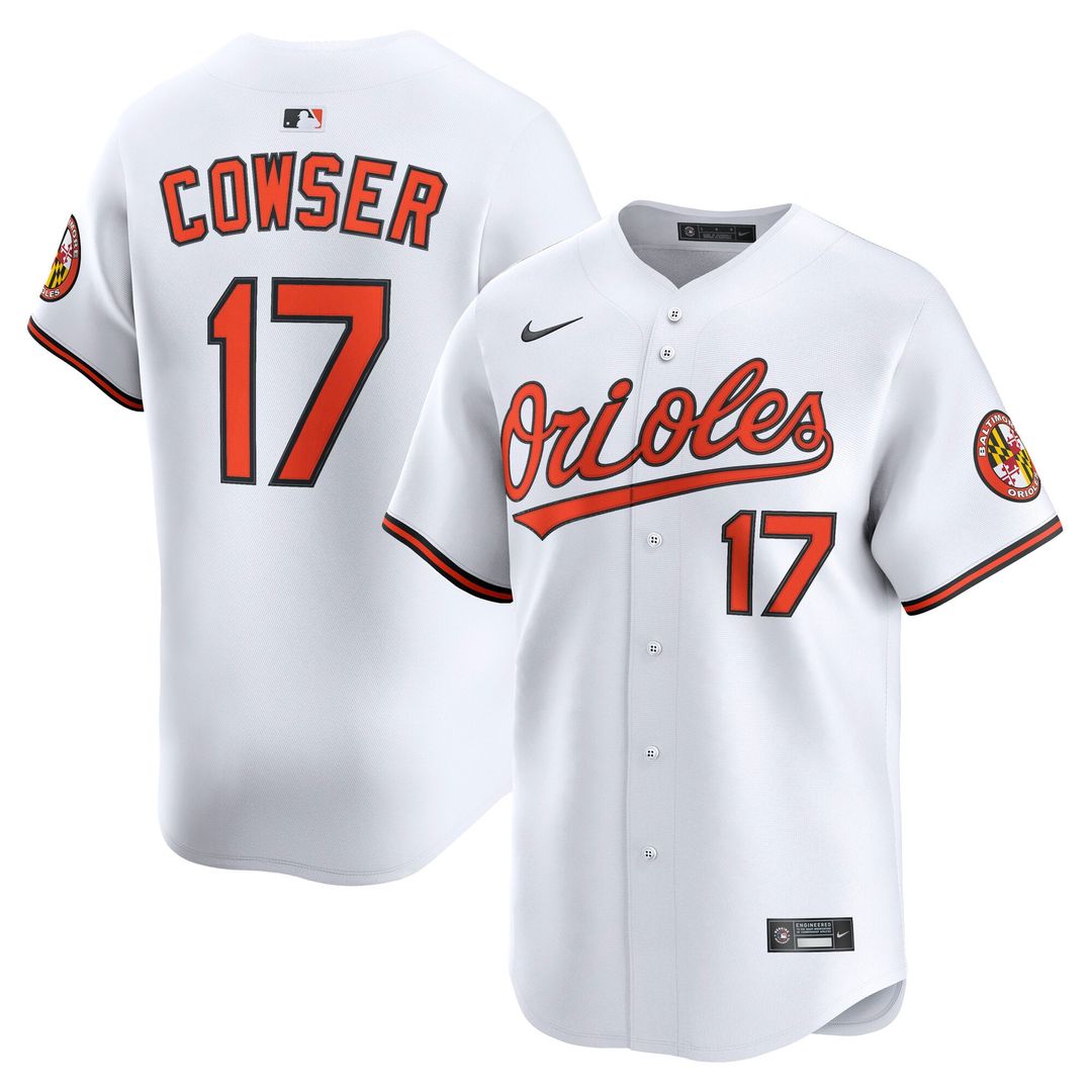 Men's Baltimore Orioles Colton Cowser White Home Limited MLB Baseball Jersey - view 1