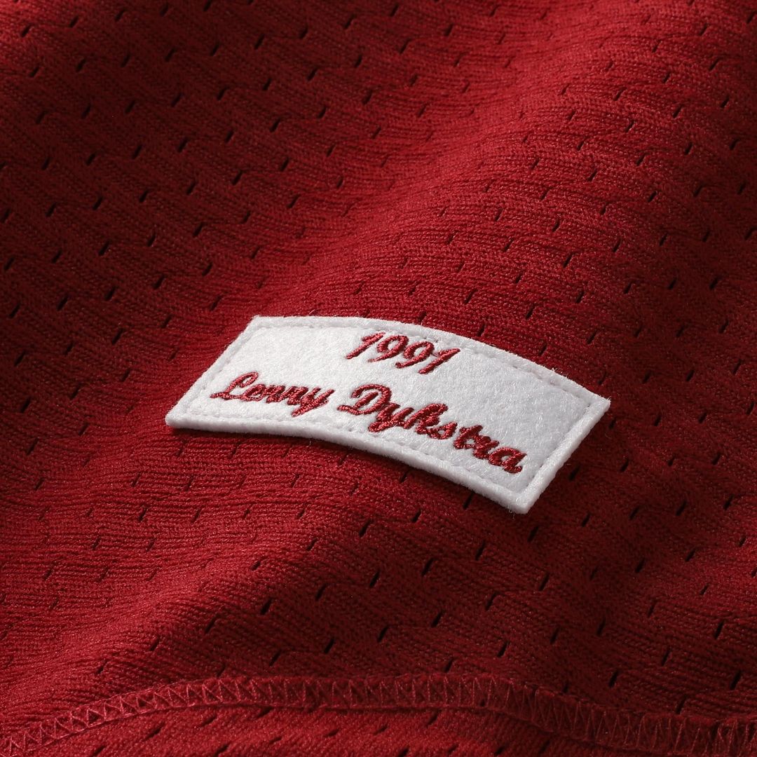 Men's Philadelphia Phillies Lenny Dykstra Scarlet Batting Practice MLB Baseball Jersey - view 6