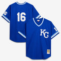 Men's Kansas City Royals Bo Jackson Royal Cooperstown Collection Big & Tall Mesh Batting Practice MLB Baseball Jersey - view 1