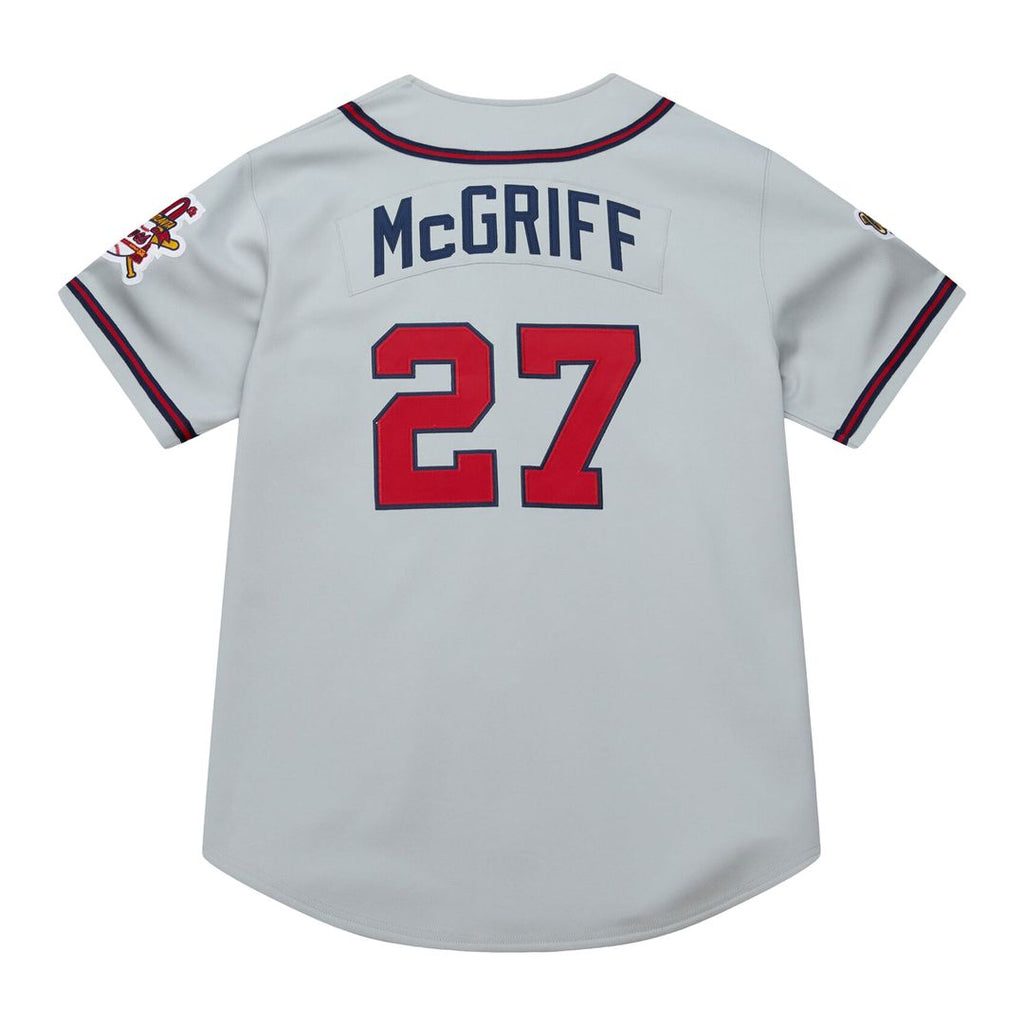 Men's Atlanta Braves Fred McGriff Gray 1995 Throwback MLB Baseball Jersey - view 3
