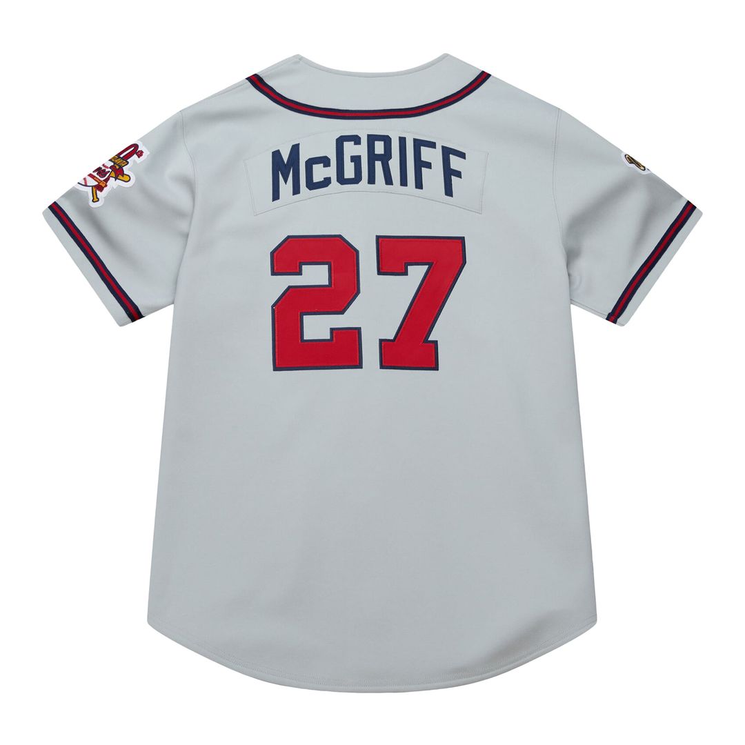 Men's Atlanta Braves Fred McGriff Gray 1995 Throwback MLB Baseball Jersey - view 3