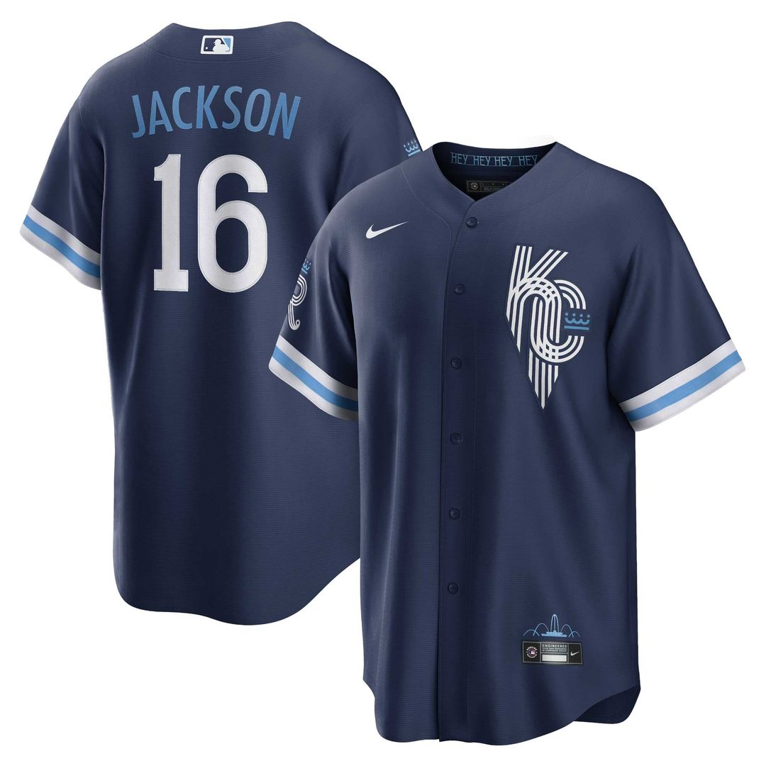Men's Kansas City Royals Bo Jackson Navy City Connect Replica MLB Baseball Jersey - view 1