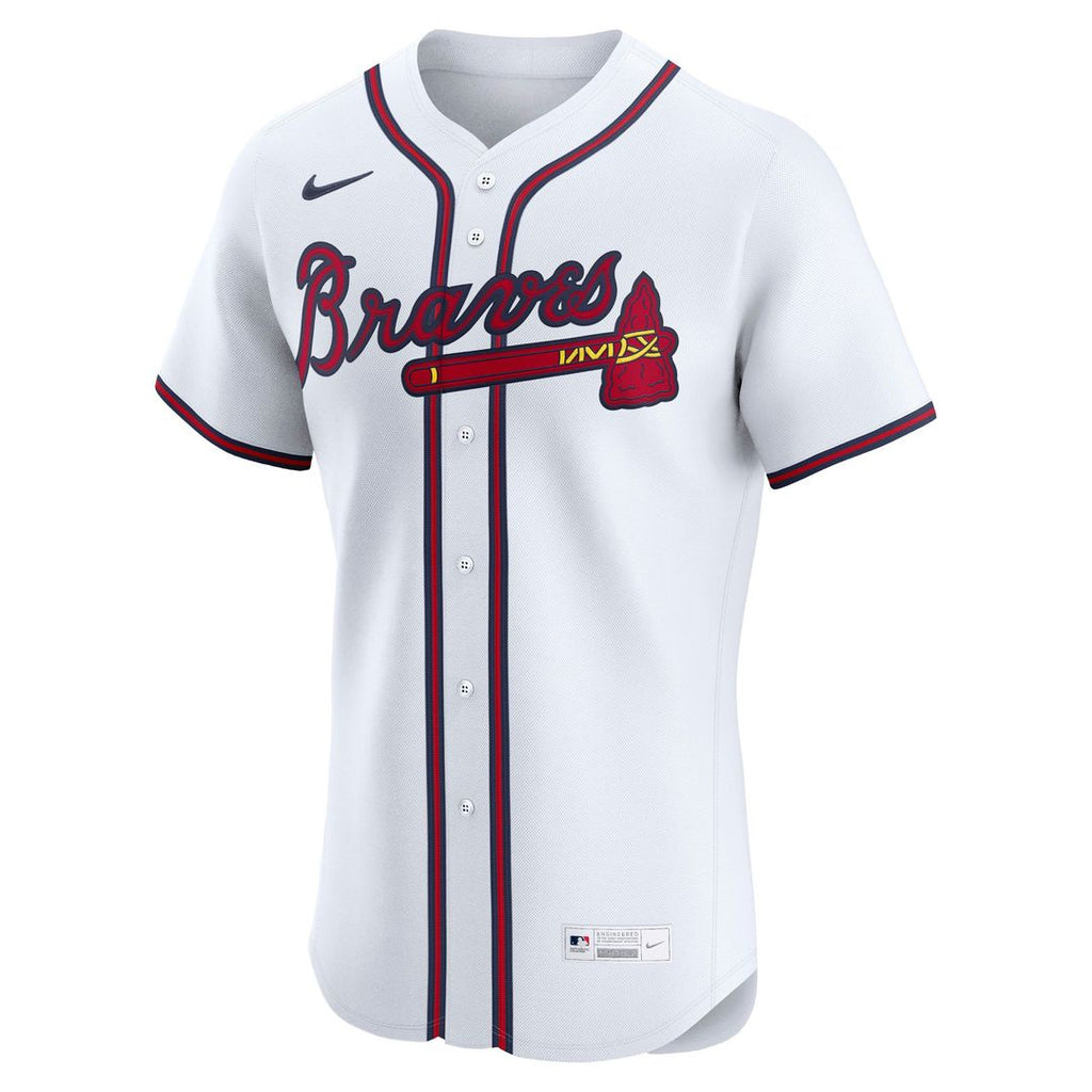 Men's Atlanta Braves Ronald Acuña Jr. White Home Elite MLB Baseball Jersey - view 2