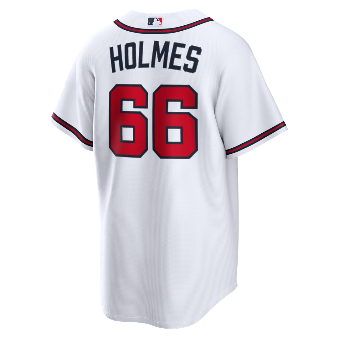 Men's Atlanta Braves Grant Holmes White Home Replica MLB Baseball Jersey - view 3