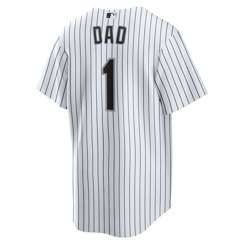 Men's Chicago White Sox White #1 Dad Home Replica MLB Baseball Jersey - view 3
