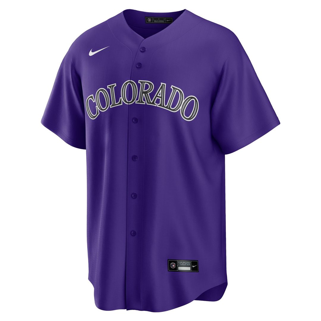 Men's Colorado Rockies Kris Bryant Purple Alternate Replica MLB Baseball Jersey - view 2