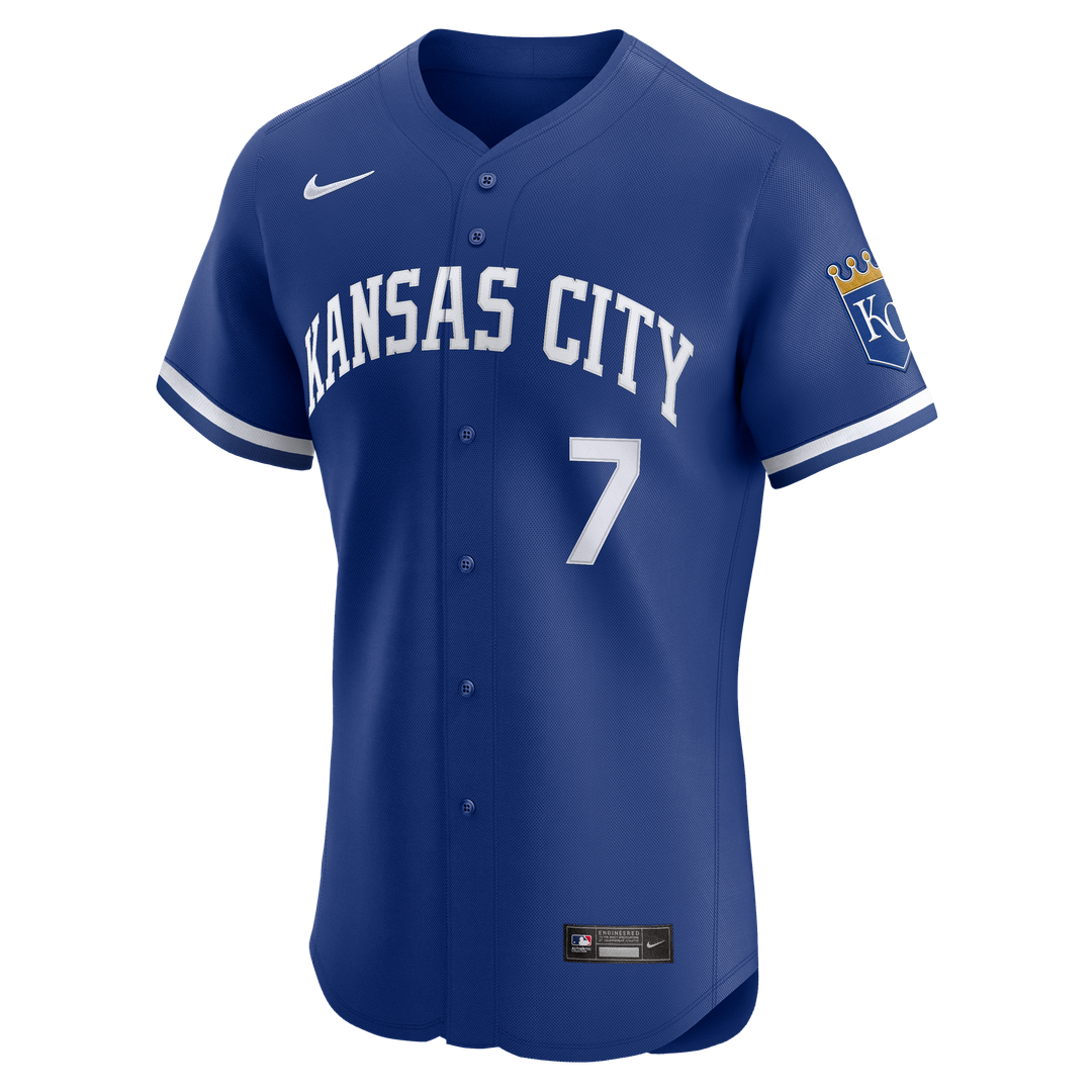 Men's Kansas City Royals Bobby Witt Jr. Royal Alternate 2 Elite MLB Baseball Jersey - view 2