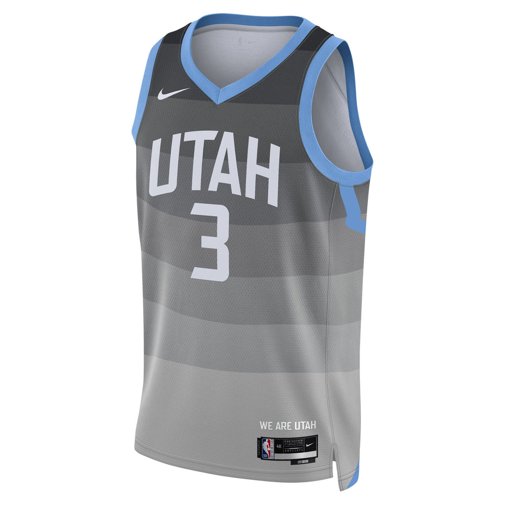 Unisex Keyonte George Utah Jazz 2025/26 City Edition Swingman NBA Basketball Jersey - Gray - view 3
