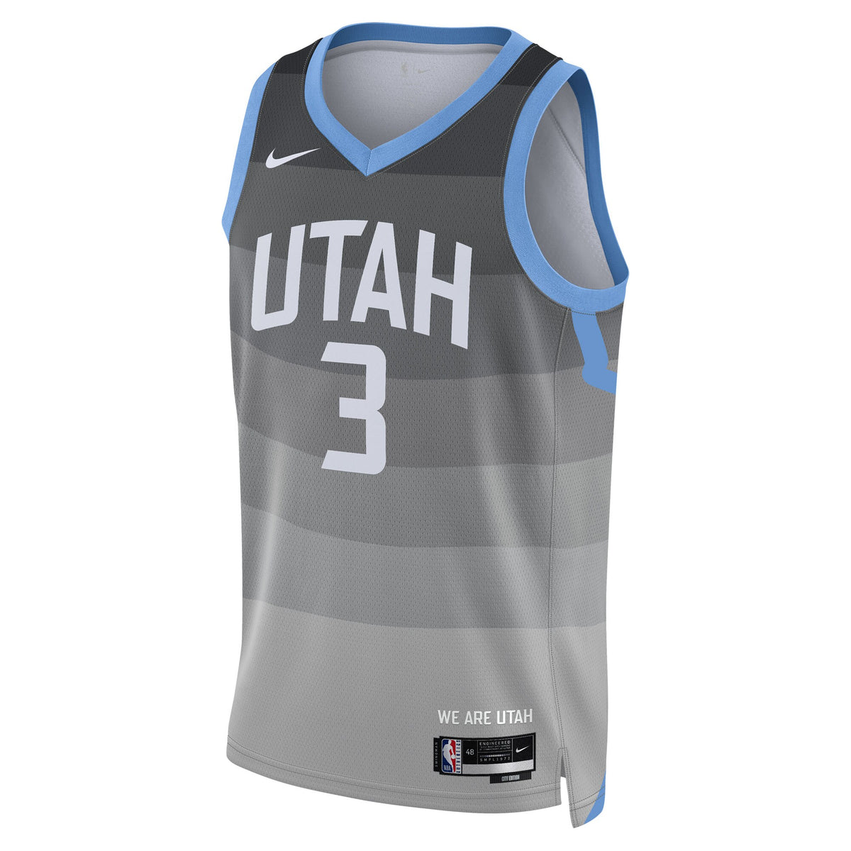 Unisex Keyonte George Utah Jazz 2025/26 City Edition Swingman NBA Basketball Jersey - Gray - view 3