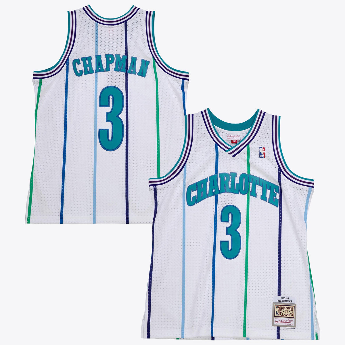 Men's Charlotte Hornets Rex Chapman 1988 NBA Basketball Jersey - White - view 1