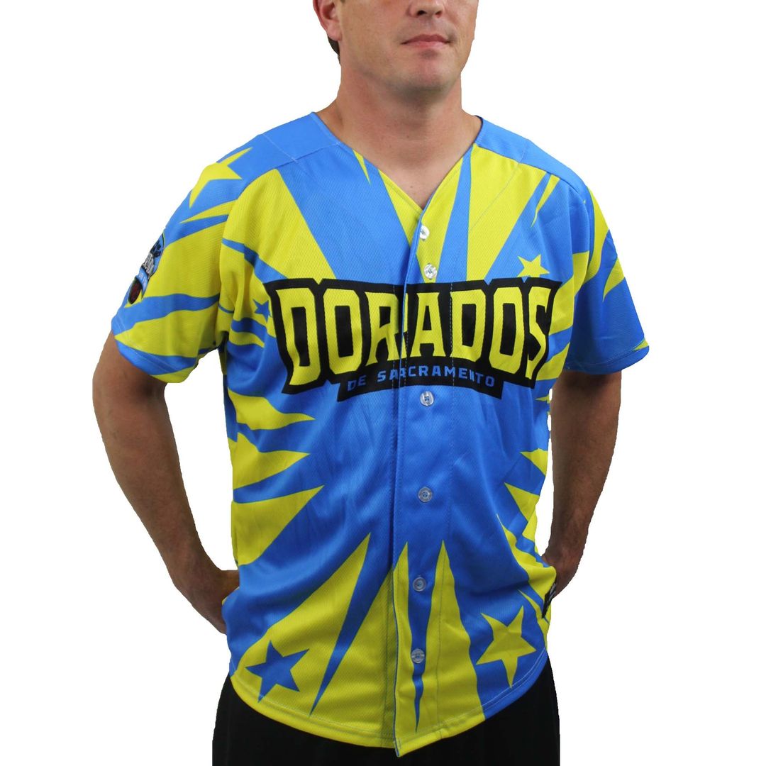 Men's Sacramento River Cats Blue/Yellow Copa Replica MLB Baseball Jersey - view 1