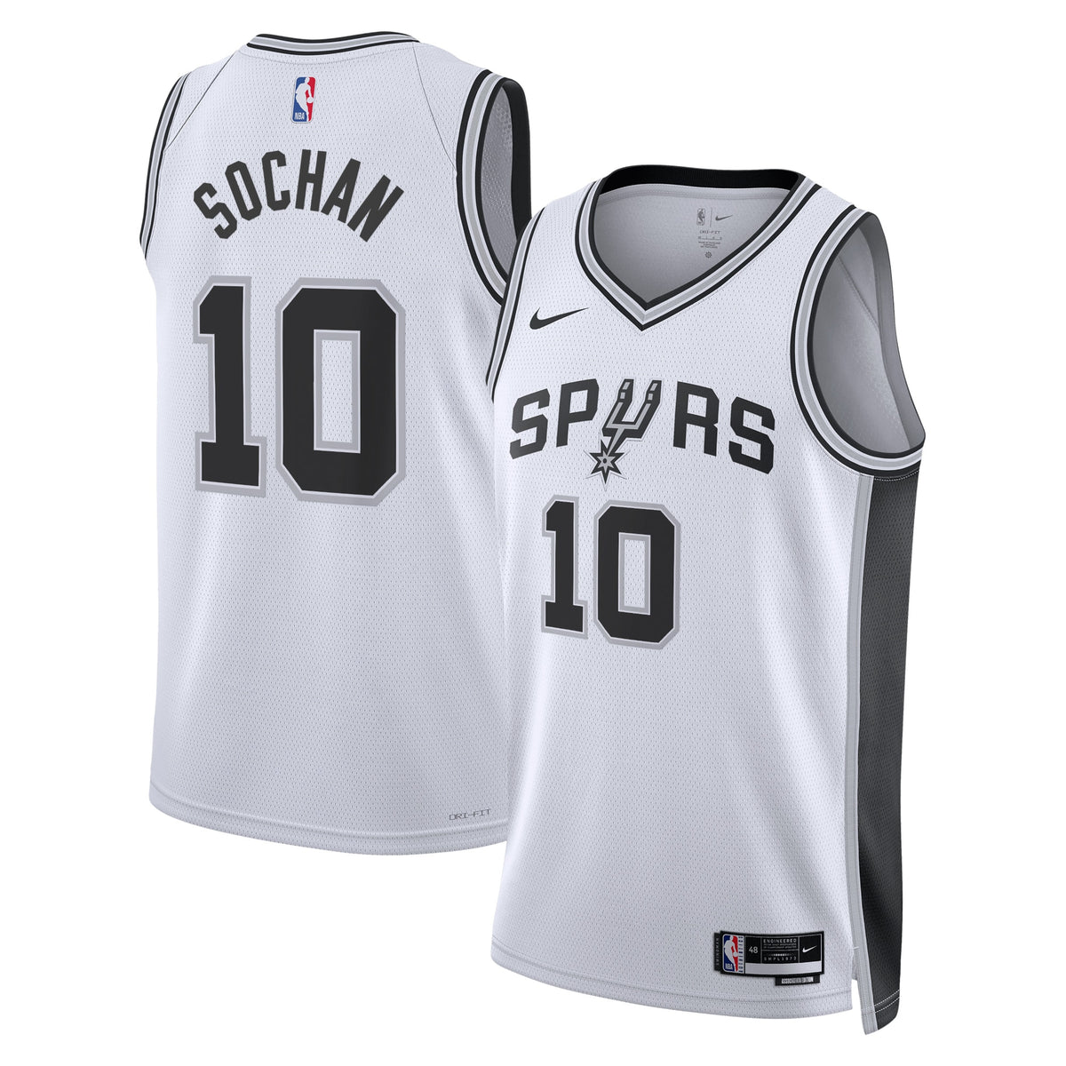 Unisex Jeremy Sochan San Antonio Spurs Association Edition Swingman NBA Basketball Jersey - White - view 1