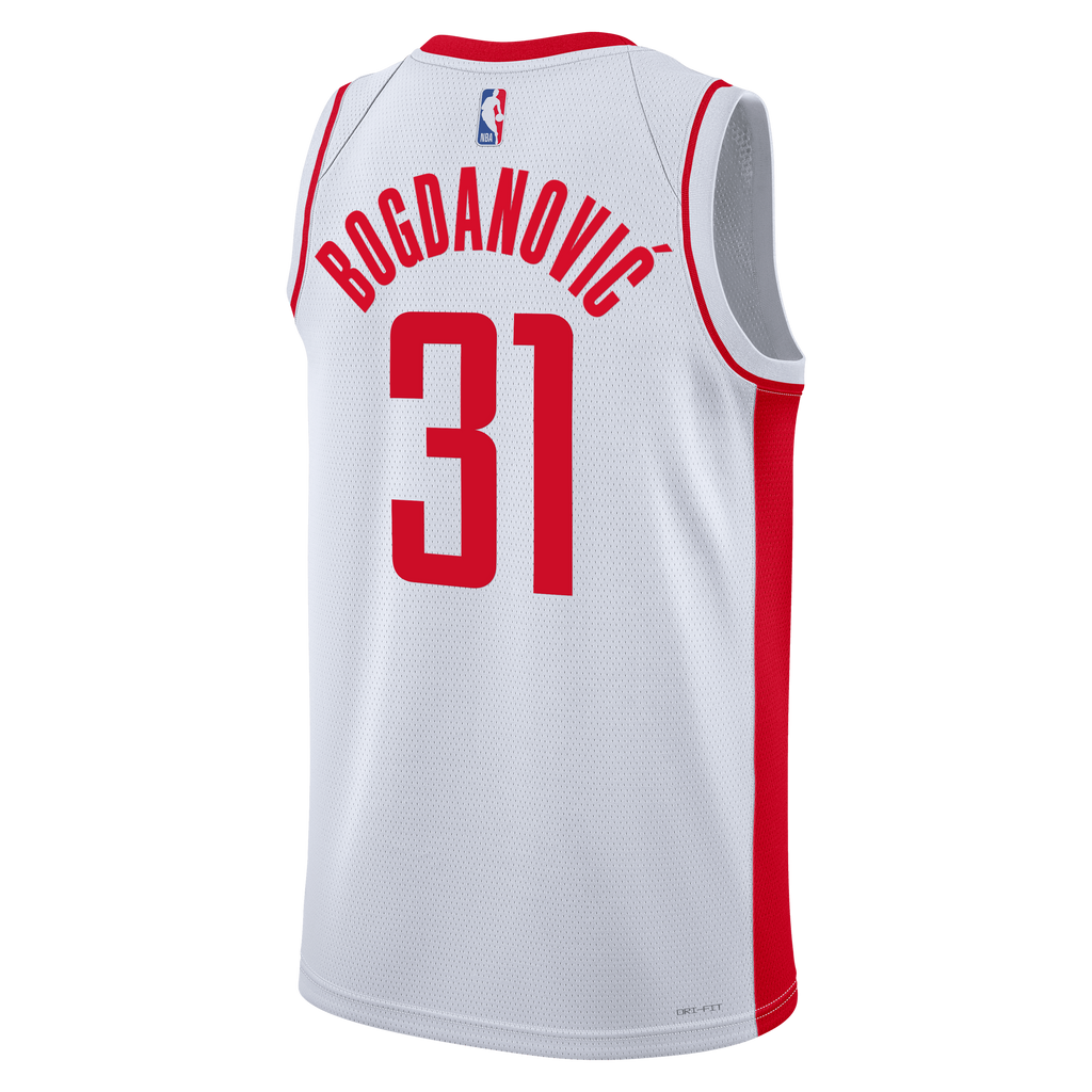 Unisex Bogdan Bogdanović Houston Rockets Association Edition Swingman NBA Basketball Jersey - White - view 4