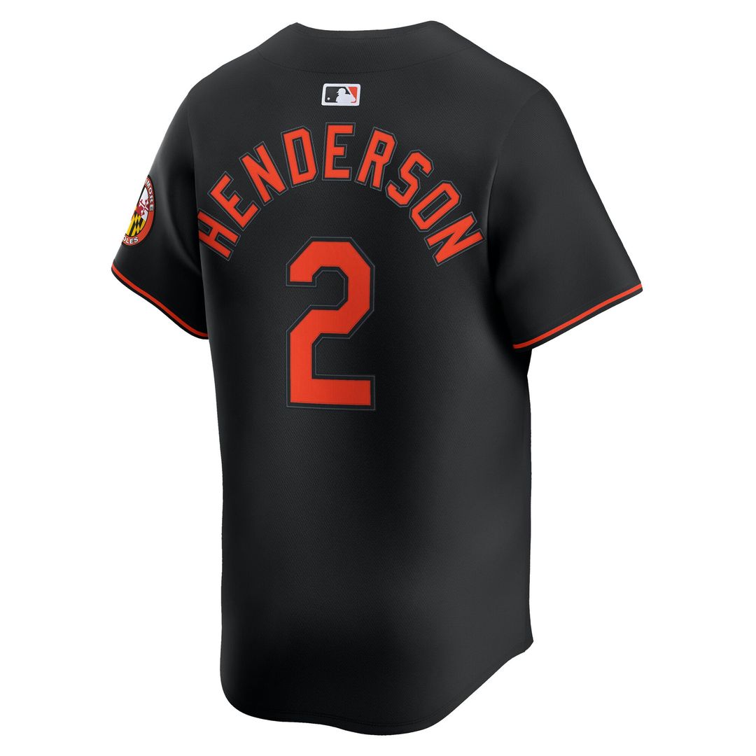 Men's Baltimore Orioles Gunnar Henderson Black Alternate Limited MLB Baseball Jersey - view 4