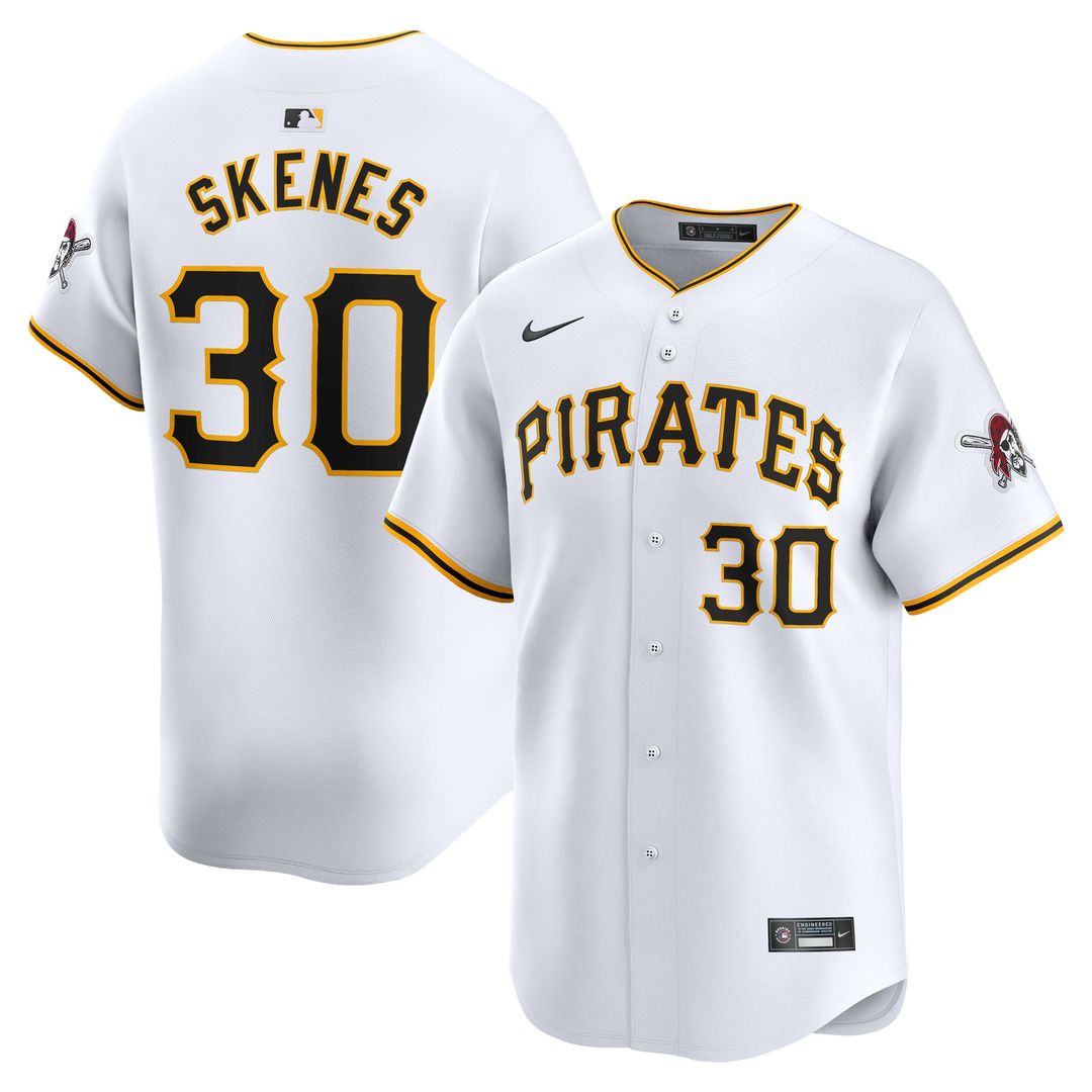 Men's Pittsburgh Pirates Paul Skenes White Home Limited MLB Baseball Jersey - view 1