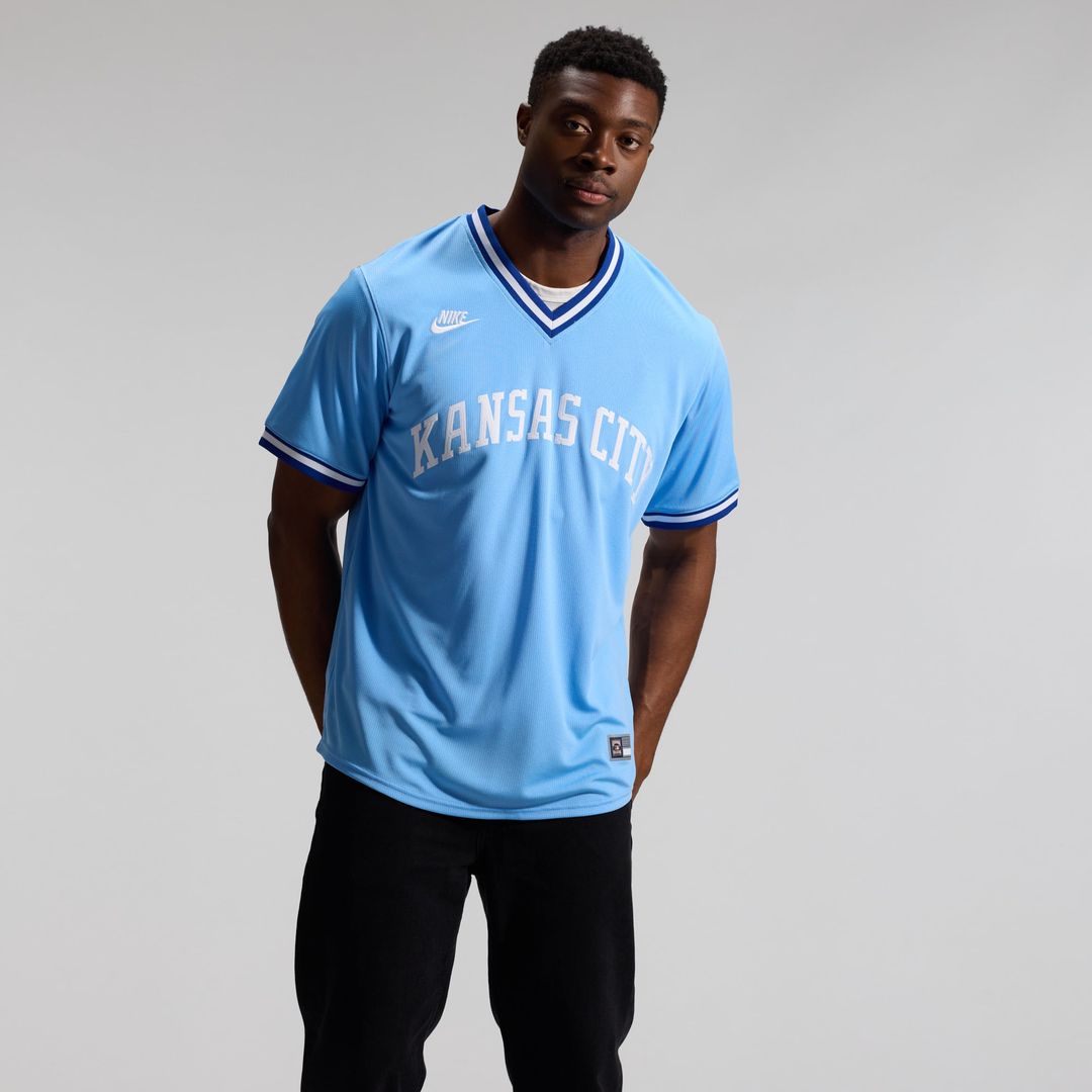 Men's Kansas City Royals Bo Jackson Light Blue Throwback Cooperstown Collection Limited MLB Baseball Jersey - view 5