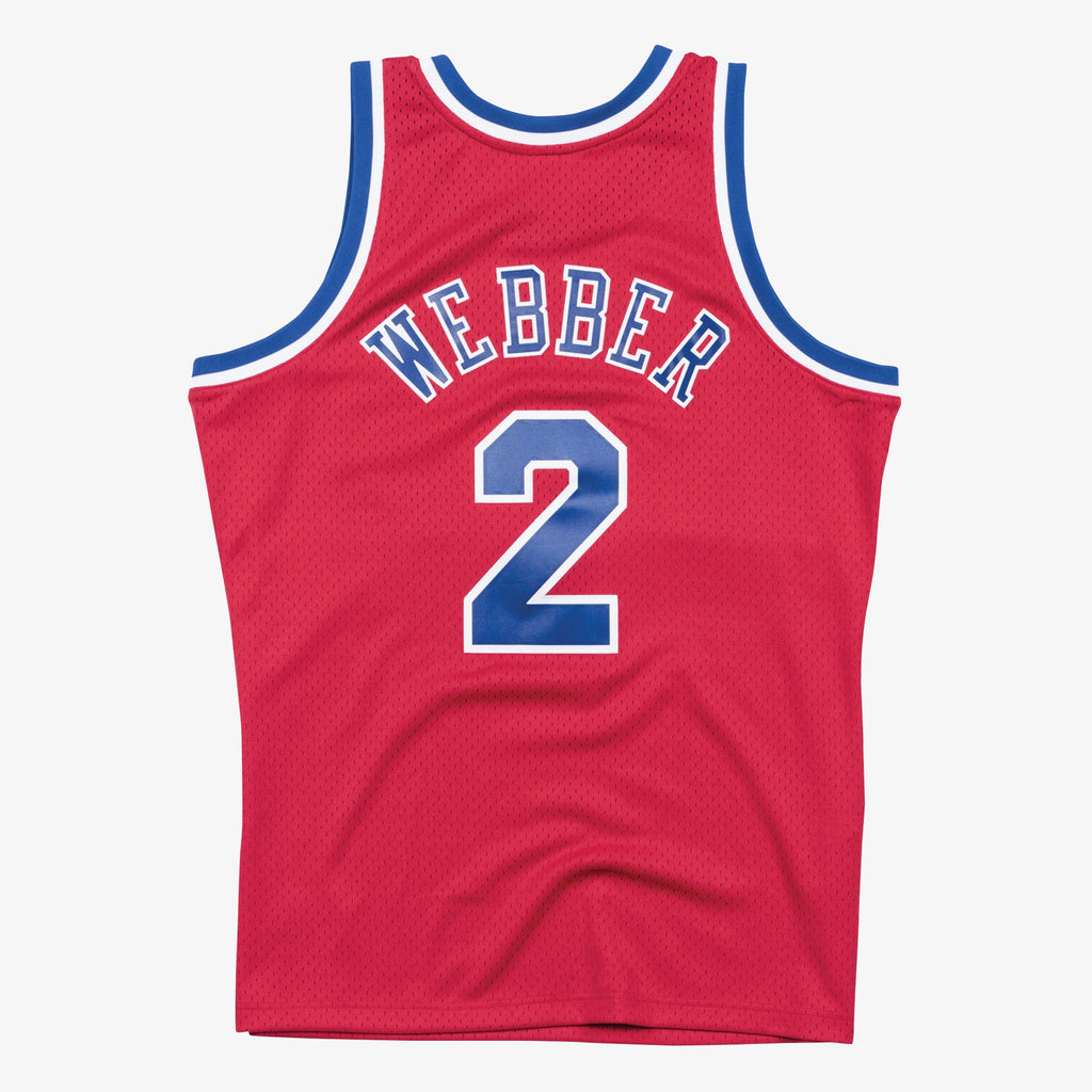 Men's Washington Bullets Chris Webber 1994 Swingman Road NBA Basketball Jersey - Scarlet - view 4