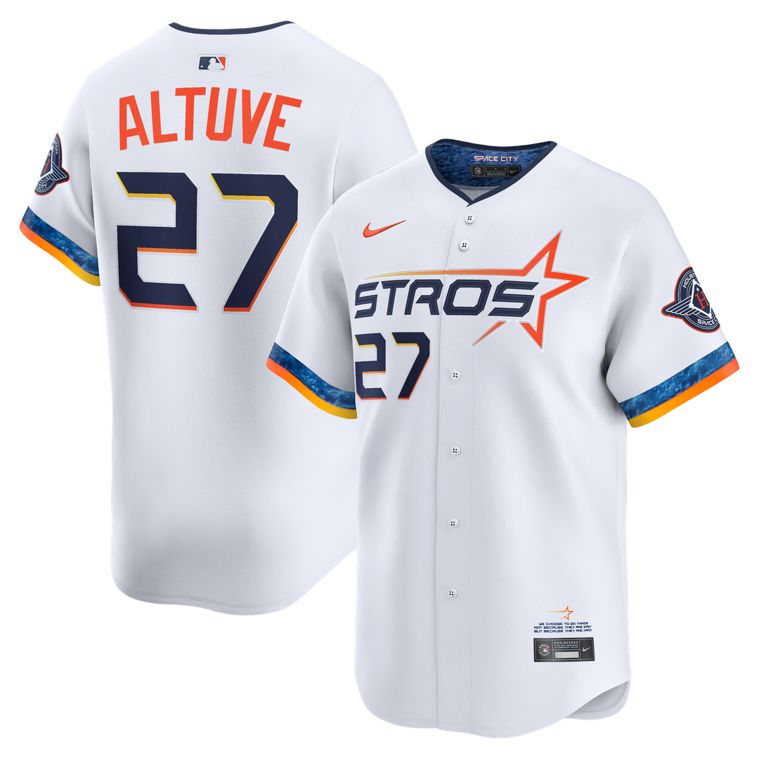 Men's Houston Astros Jose Altuve White 2025 City Connect Limited MLB Baseball Jersey - view 1