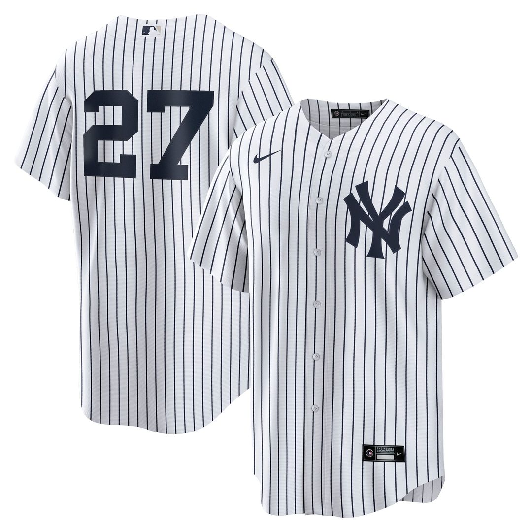 Men's New York Yankees Giancarlo Stanton White Home Replica MLB Baseball Jersey - view 1