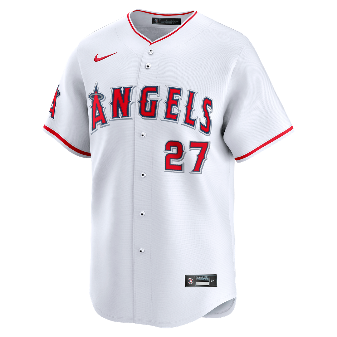 Men's Los Angeles Angels Mike Trout White Home Limited MLB Baseball Jersey - view 7