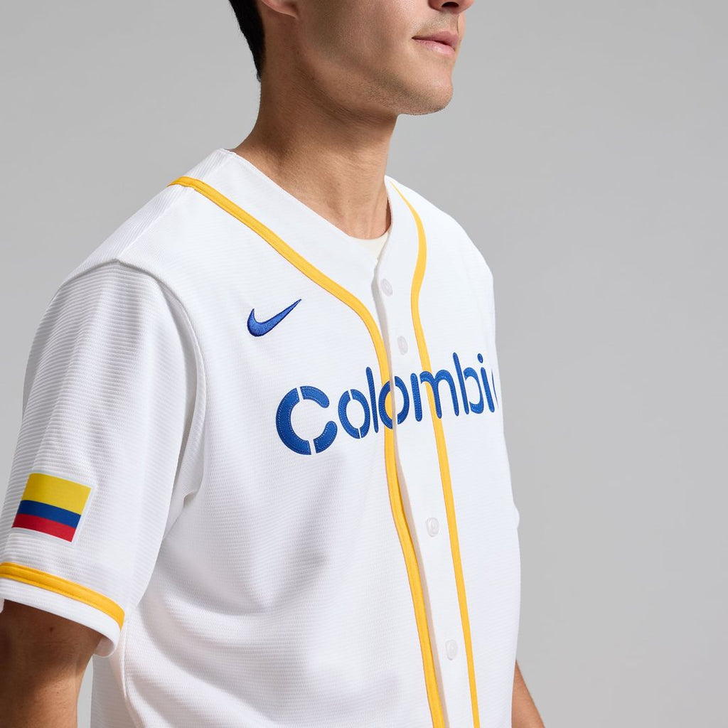 Men's Colombia Baseball White 2026 World Baseball Classic Home Stadium MLB Baseball Jersey - view 2
