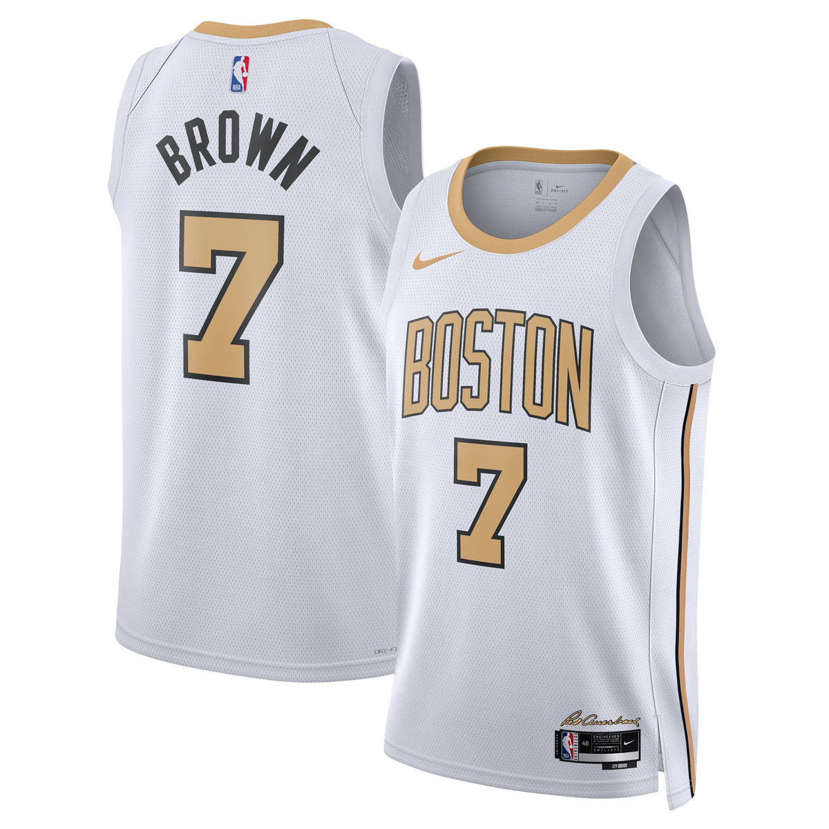Unisex Jaylen Brown Boston Celtics 2025/26 City Edition Swingman NBA Basketball Jersey - White - view 1