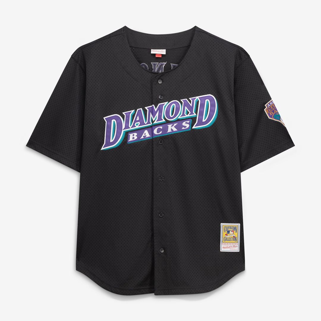 Men's Arizona Diamondbacks Randy Johnson Black Big & Tall Cooperstown Mesh Batting Practice MLB Baseball Jersey - view 2