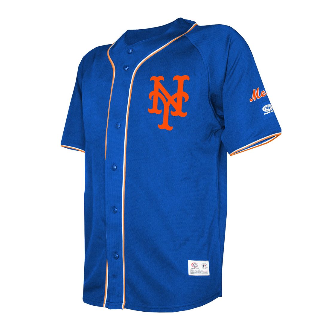 Men's New York Mets Royal Team Color Full-Button Fashion MLB Baseball Jersey - view 2