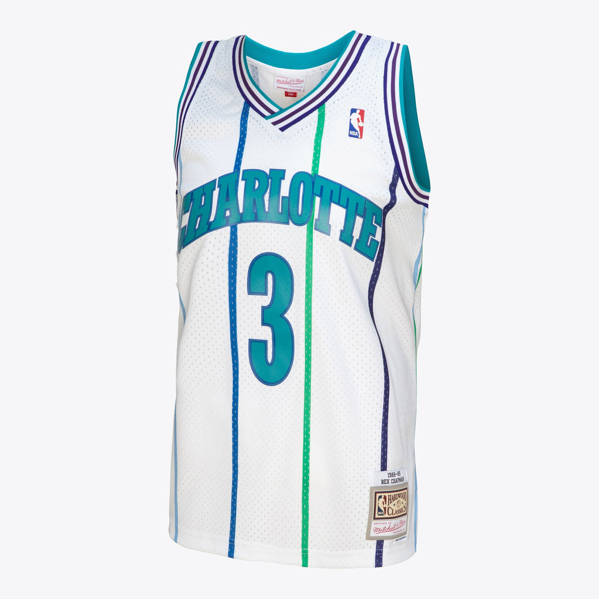 Men's Charlotte Hornets Rex Chapman 1988 NBA Basketball Jersey - White - view 5