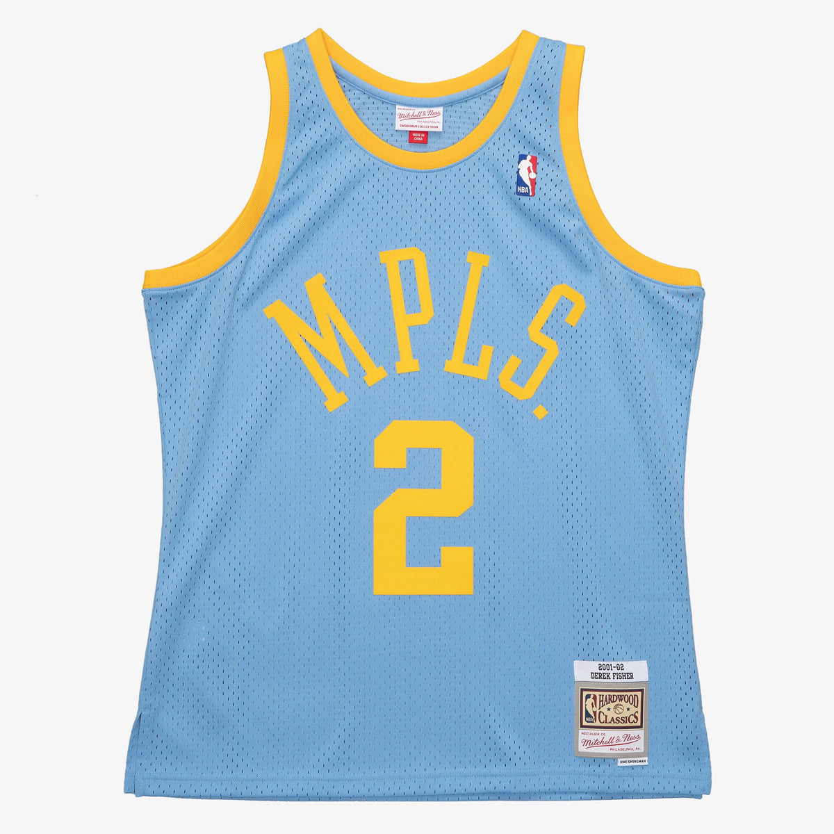 Men's Los Angeles Lakers Derek Fisher 2001 Swingman NBA Basketball Jersey - Columbia Blue - view 3
