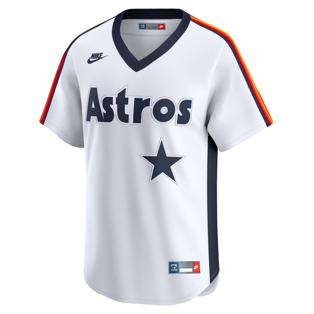 Men's Houston Astros Nolan Ryan White Throwback Cooperstown Collection Limited MLB Baseball Jersey - view 2