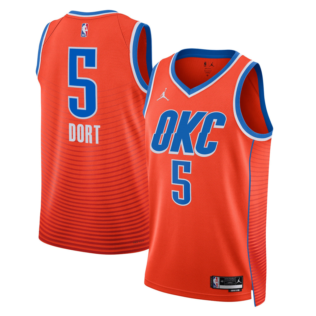 Unisex Luguentz Dort Oklahoma City Thunder Statement Edition Swingman NBA Basketball Jersey - Orange - view 1