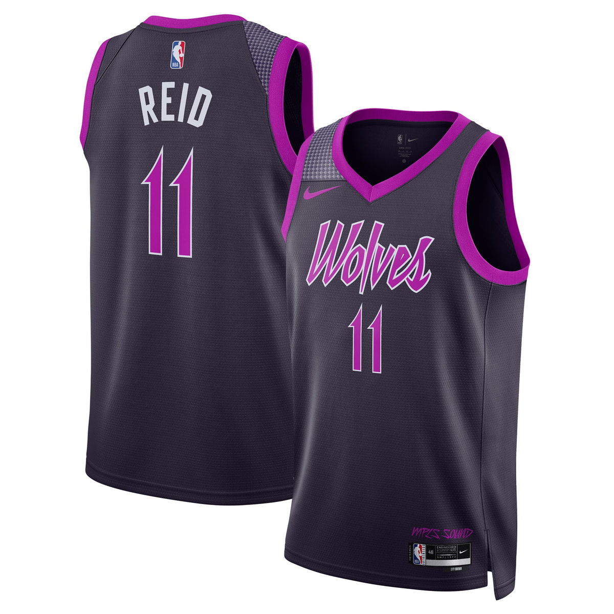 Unisex Naz Reid Minnesota Timberwolves 2025/26 City Edition Swingman NBA Basketball Jersey - Black - view 1