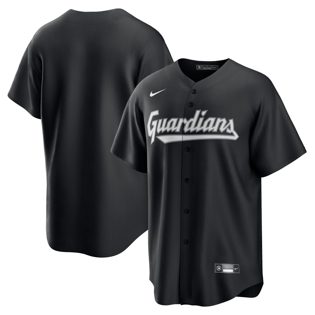 Men's Cleveland Guardians Black Replica MLB Baseball Jersey - view 1