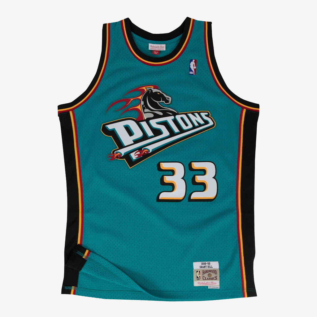 Men's Detroit Pistons Swingman NBA Basketball Jersey Road Grant Hill 1998-99 - view 2