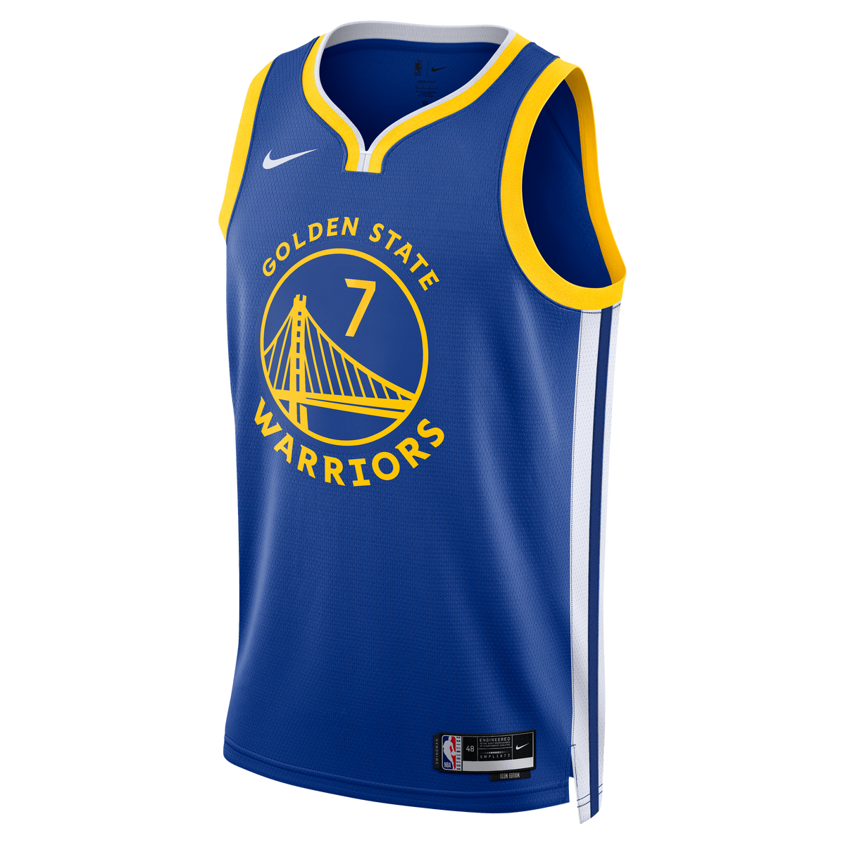Unisex Kristaps Porziņģis Golden State Warriors Icon Edition Swingman NBA Basketball Jersey - Royal - view 3