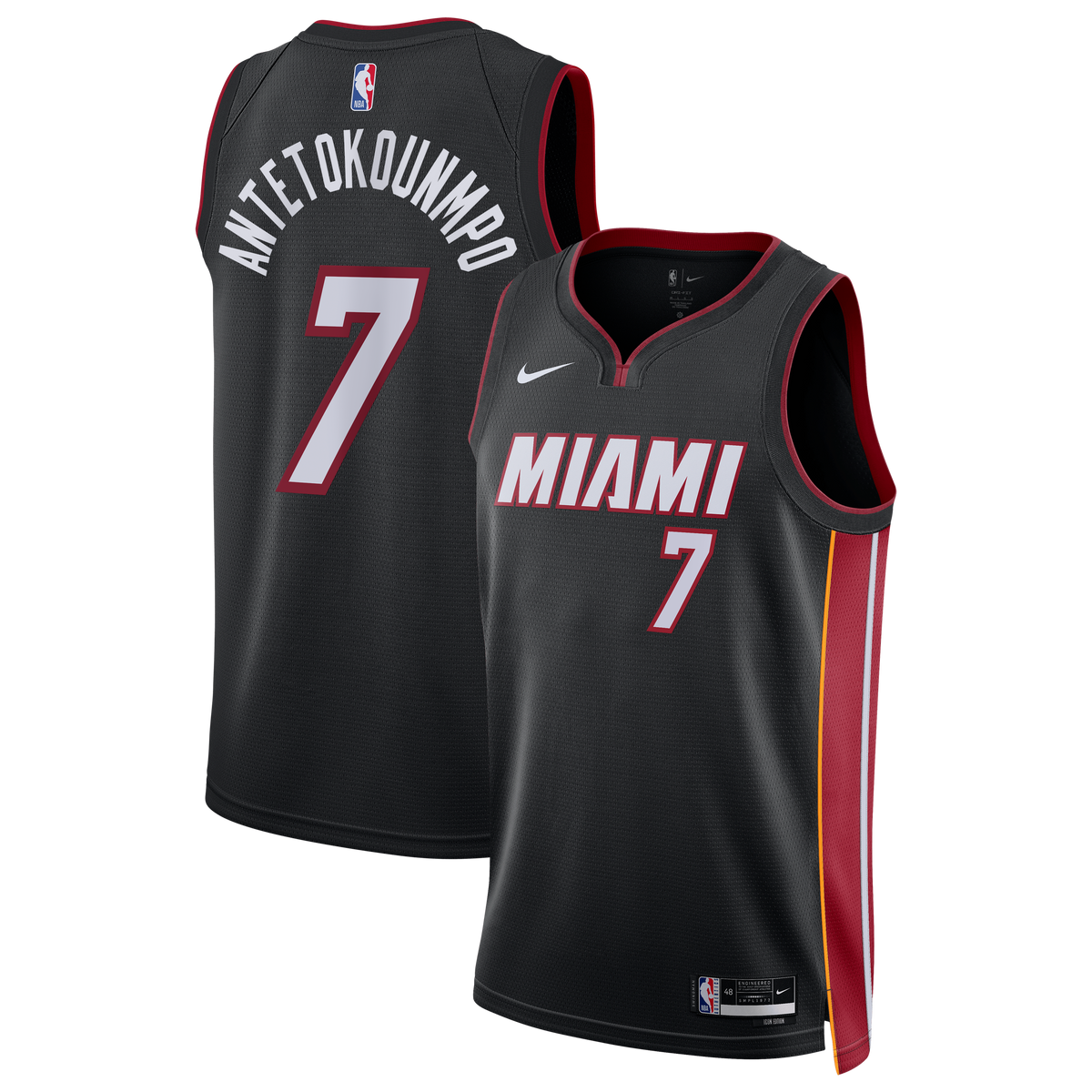 Unisex Giannis Antetokounmpo Miami Heat Icon Edition Swingman NBA Basketball Jersey - Black - view 1